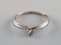 Margit E. Collection, Denmark, Alliance Ring in White Gold with Cubic Zirconias