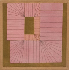 Untitled (Abstract in pink, coral, brown and black)