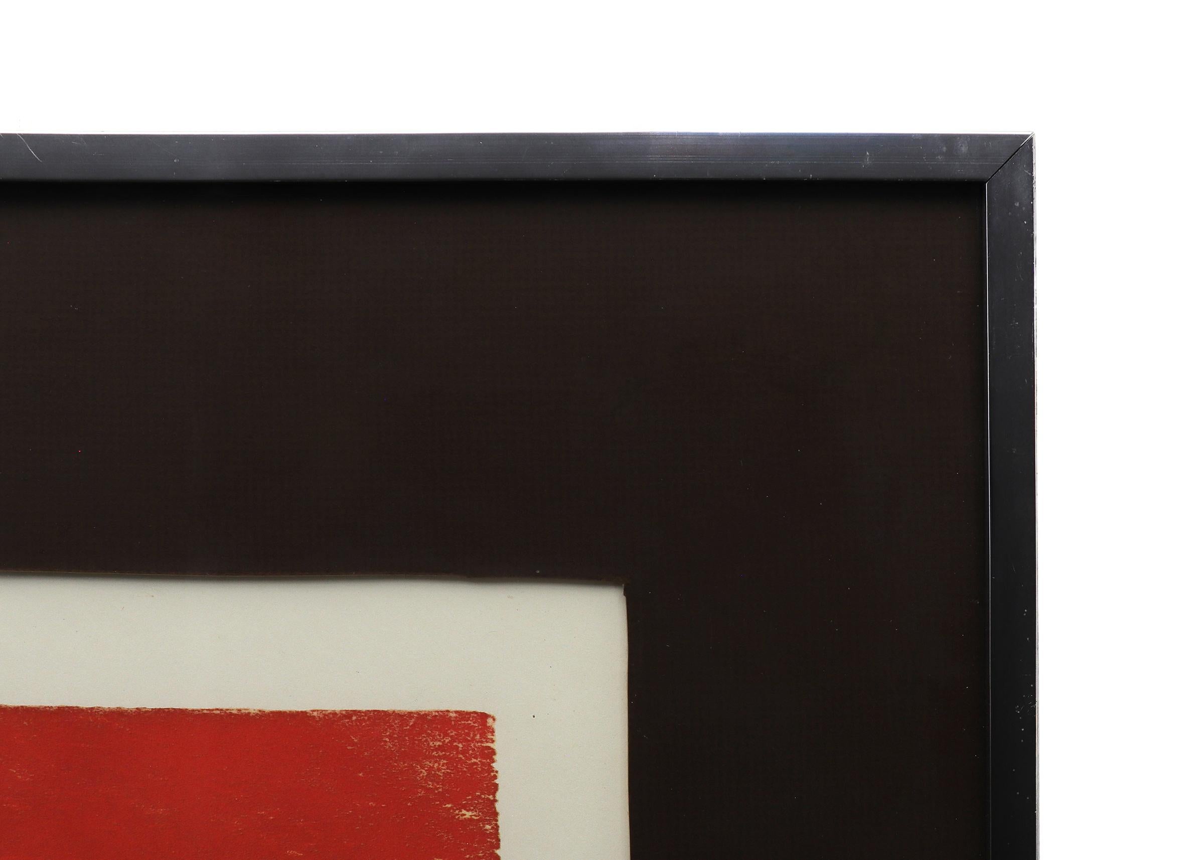Impression sur bois moderne du milieu du siècle dernier, groupe de figures rouges et noires, American Modern en vente 4