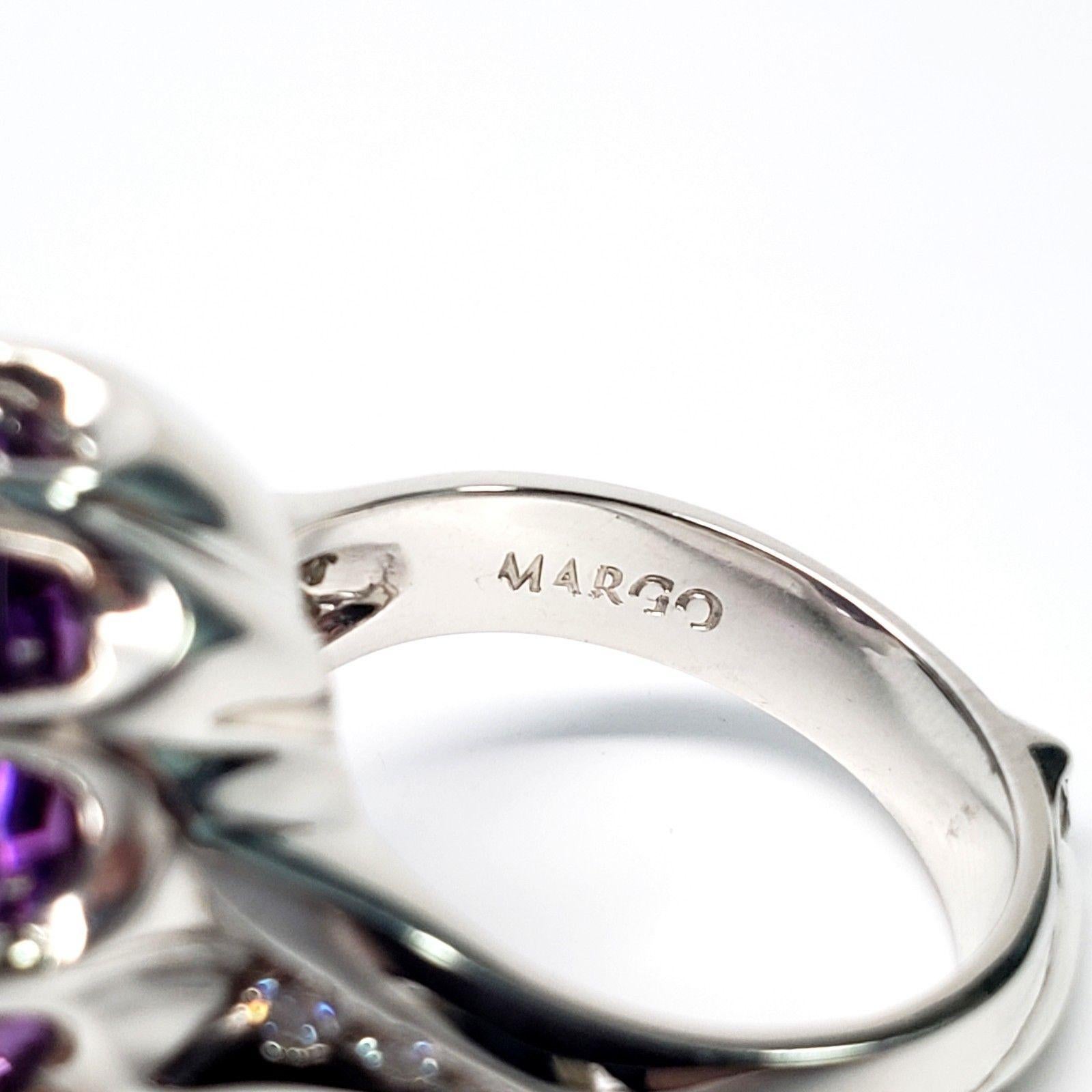 Margo Manhattan Sterling Silver Amethyst And Diamond Ring 4