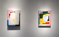 "Follow: Small Abstraction of Pink, Red, Blue, Yellow, and Teal"