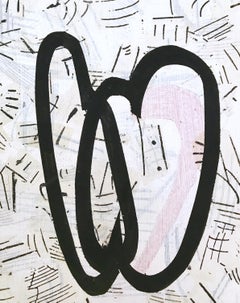 "Page 6"    Small Abstraction in White, Black, Pink, Pop Sensibility