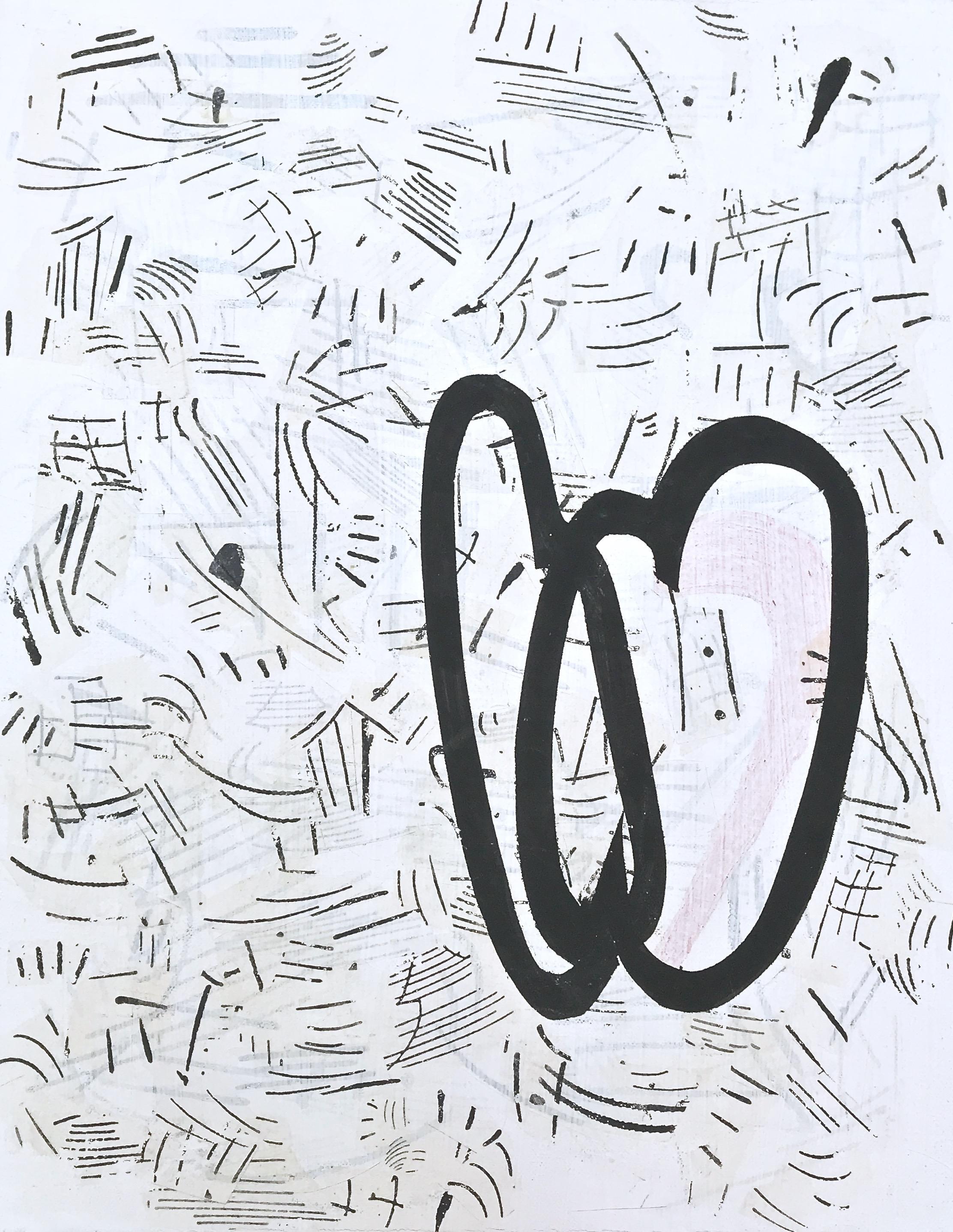 Abstract Painting Margo Margolis - « page 6 »    Petite abstraction blanche, noire, rose, sensibilité pop