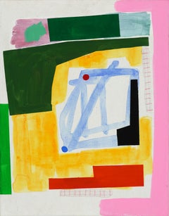 "Perfect Day: Small Abstraction of Green, Yellow, Blue, Red, and Pink"