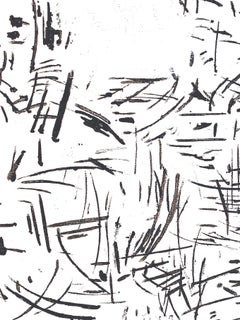 "Untitled"  Small Abstraction Black/ White, Pop Sensibility Calligraphic Linear