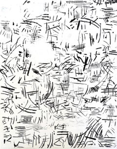 ""Sans titre""  Petite abstraction noir/blanc, calligraphie linéaire Pop Sensibility