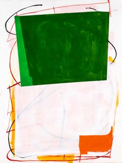 "White and Green" Playful/Sophisticated Abstract Matisse Calder Qualities Orange