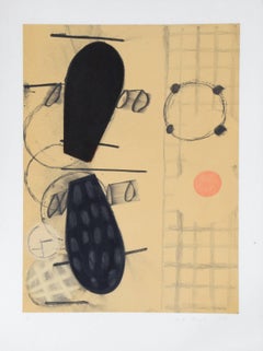 Vintage X, Abstract Monotype Print by Margo Margolis