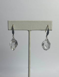 Margo Morrison Herkimer Diamond & White Sapphire Sterling Silver Drop Earrings
