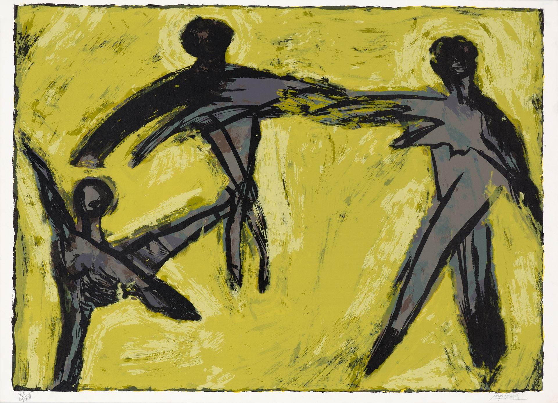 Margo Venegas Figurative Print - Spanish Artist signed limited edition original art print silkscreen dance