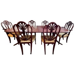 Margolis Hand Crafted Mahogany Dining Set, Dining Table, 6 Chairs