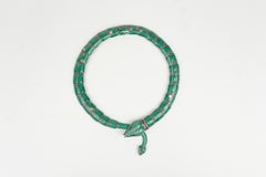 Margot De Taxco Champlevé Serpent Necklace and Bracelet Set Green