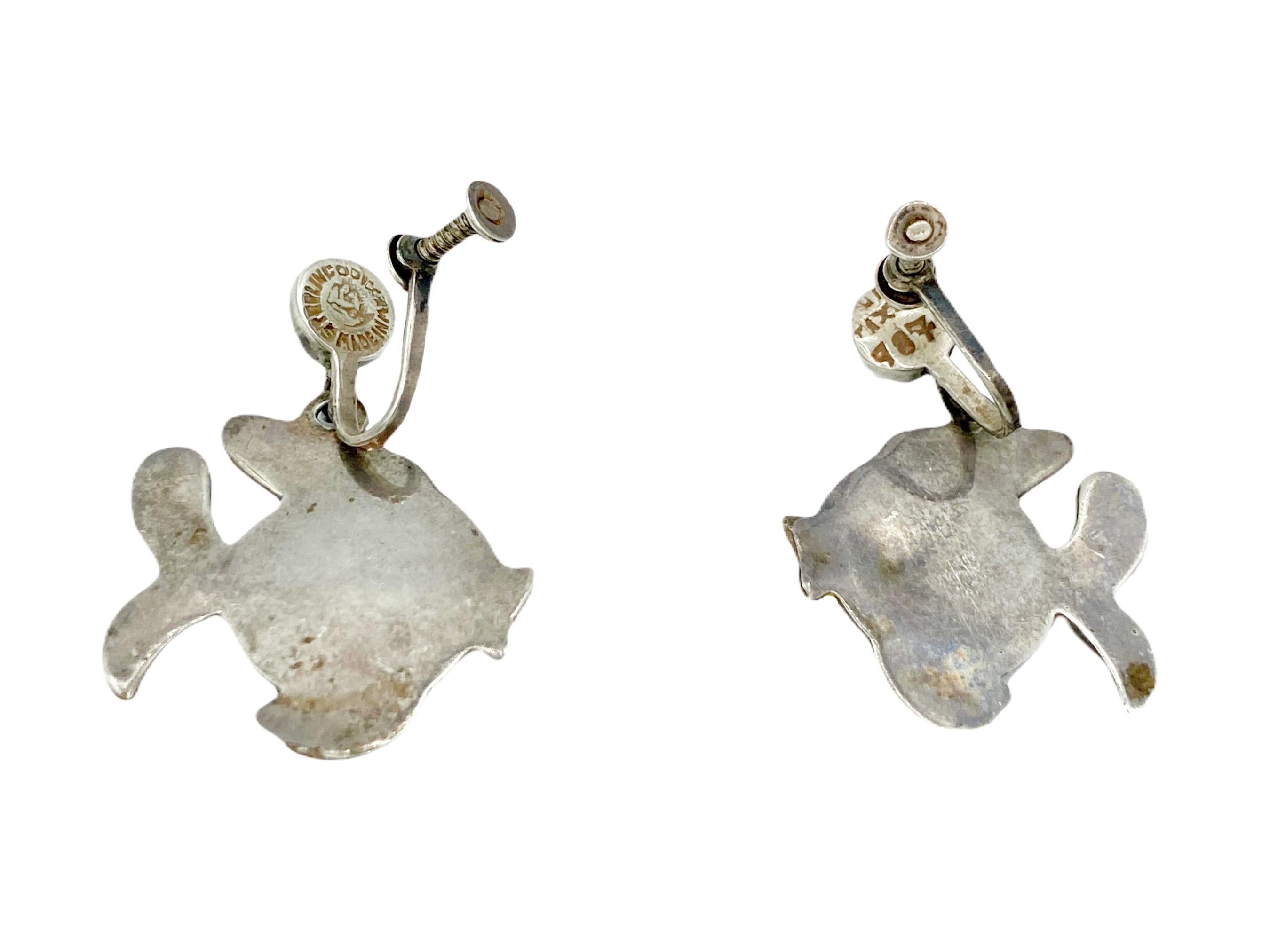 sterling silver fish earrings