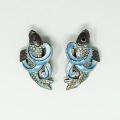 Margot de Taxco Cloisonne Fish Earrings