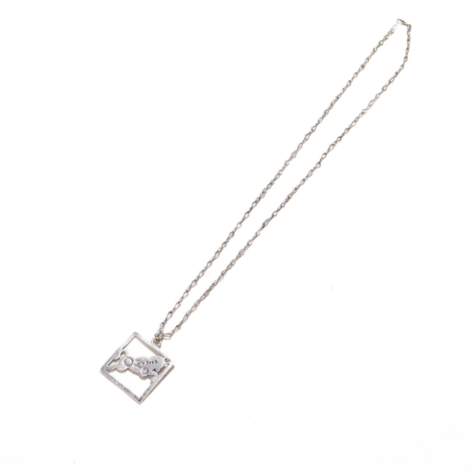 Margot de Taxco Mexican Sterling Silver Astrological Taurus Pendant Necklace For Sale 6