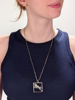 Margot de Taxco Mexican Sterling Silver Astrological Taurus Pendant Necklace