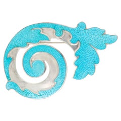 Margot de Taxco Mexican Sterling Silver & Enamel Brooch