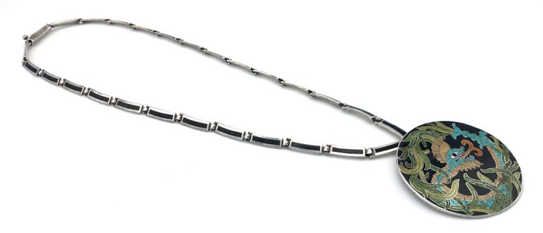 Margot De Taxco Mid-Century Modern Mexico Enamel Sterling Silver