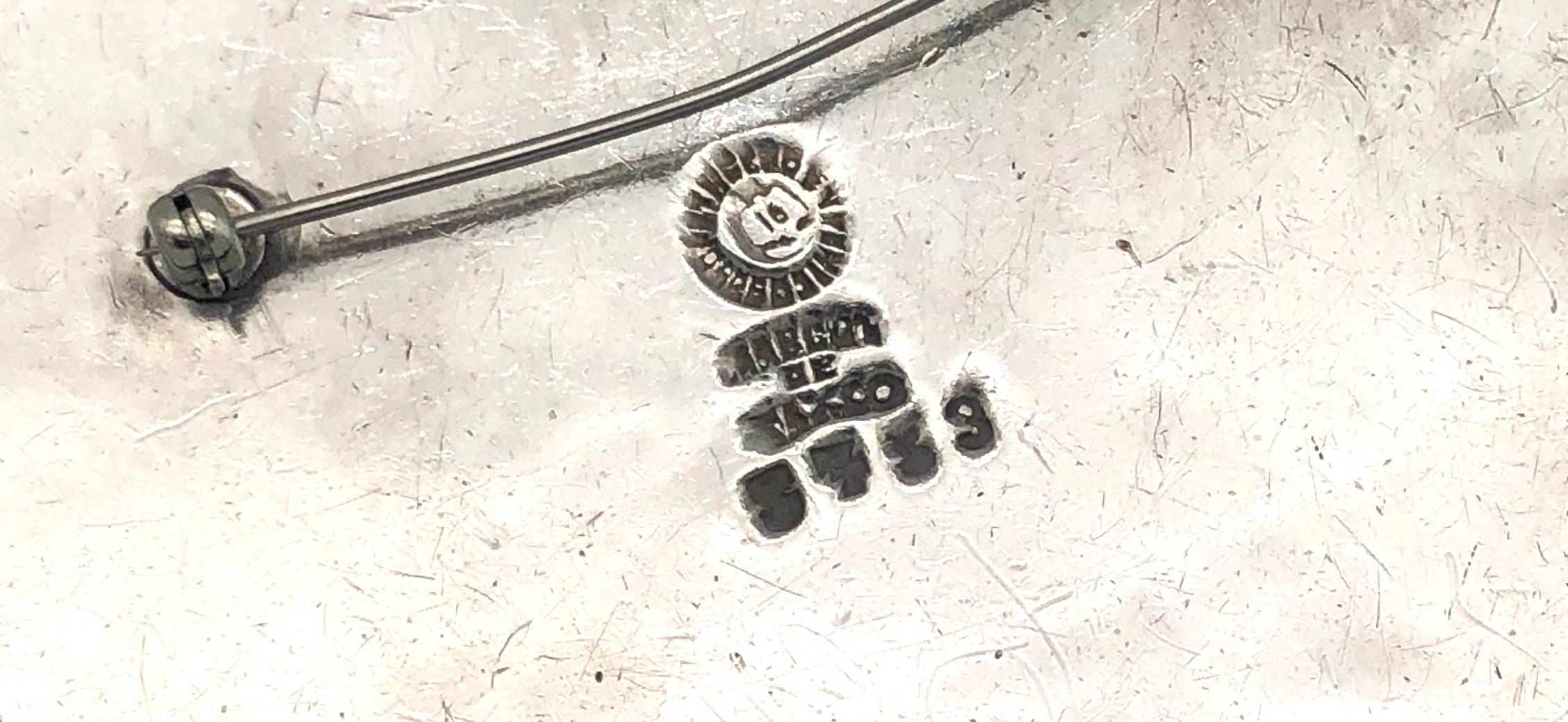 Margot De Taxco Mid-Century Modern Mexiko Emaille Sterlingsilber Halskette im Angebot 1