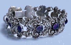 Margot de Taxco Sterling Silver Amethyst Bracelet, C.1960