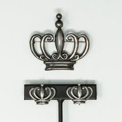 Margot de Taxco Sterling Silver Crown Brooch and Earrings