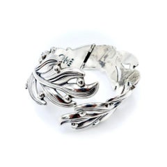 Margot De Taxco Sterling Silver Leaf Bracelet