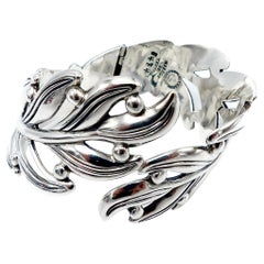 Vintage Margot De Taxco Sterling Silver Leaf Bracelet