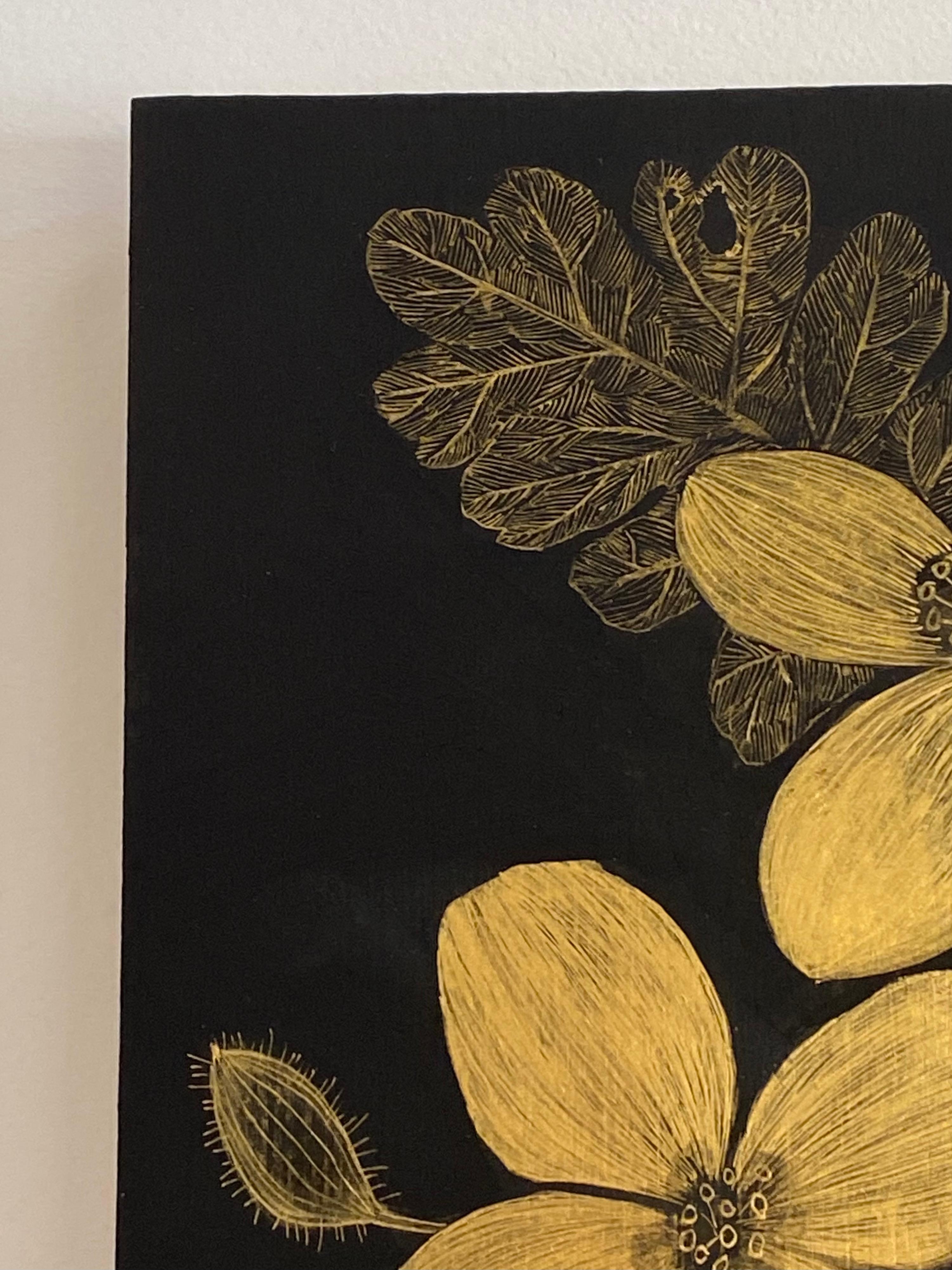 gold flowers painting