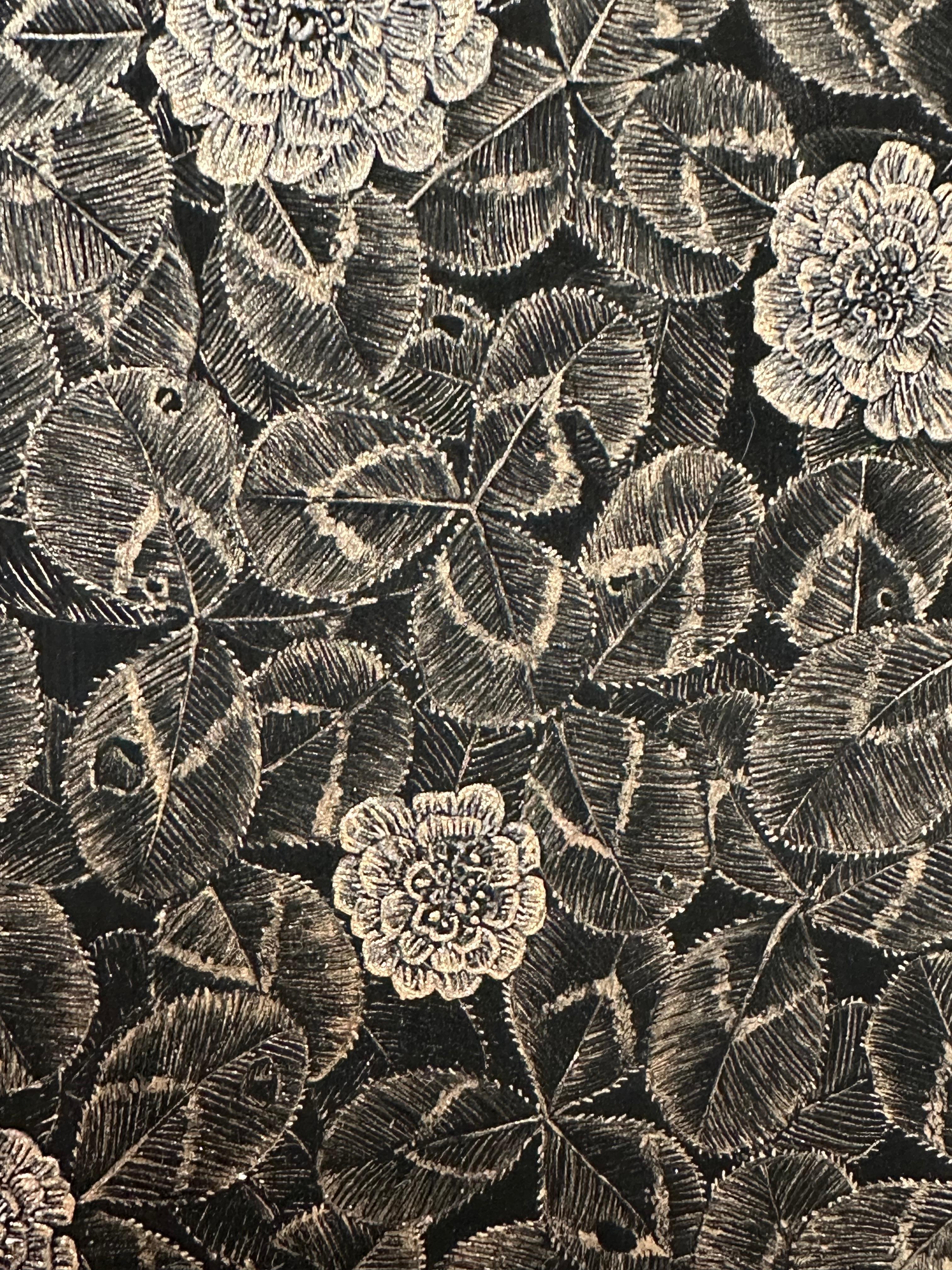 Kleeblatt, Metallic Rot Kleeblatt Pflanze, Stängel, Botanisch Auf Schwarz im Angebot 3