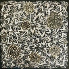 Small Clover Three - Metallic Silver Clover Plant Leaves Flowers, 2024