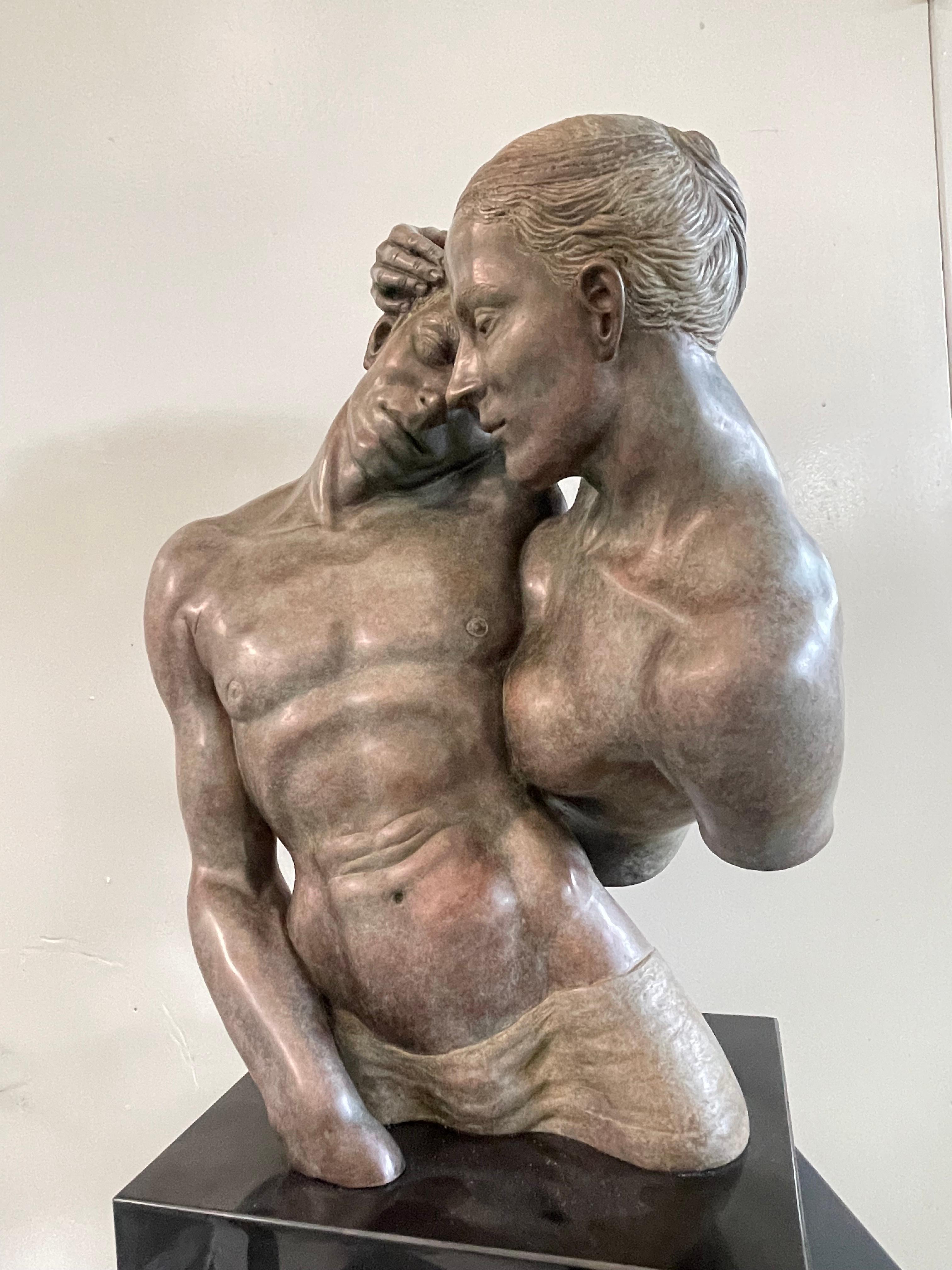 Margot Homan Figurative Sculpture - Awareness Bronze Sculpture Nude Figures Mythology In Stock 