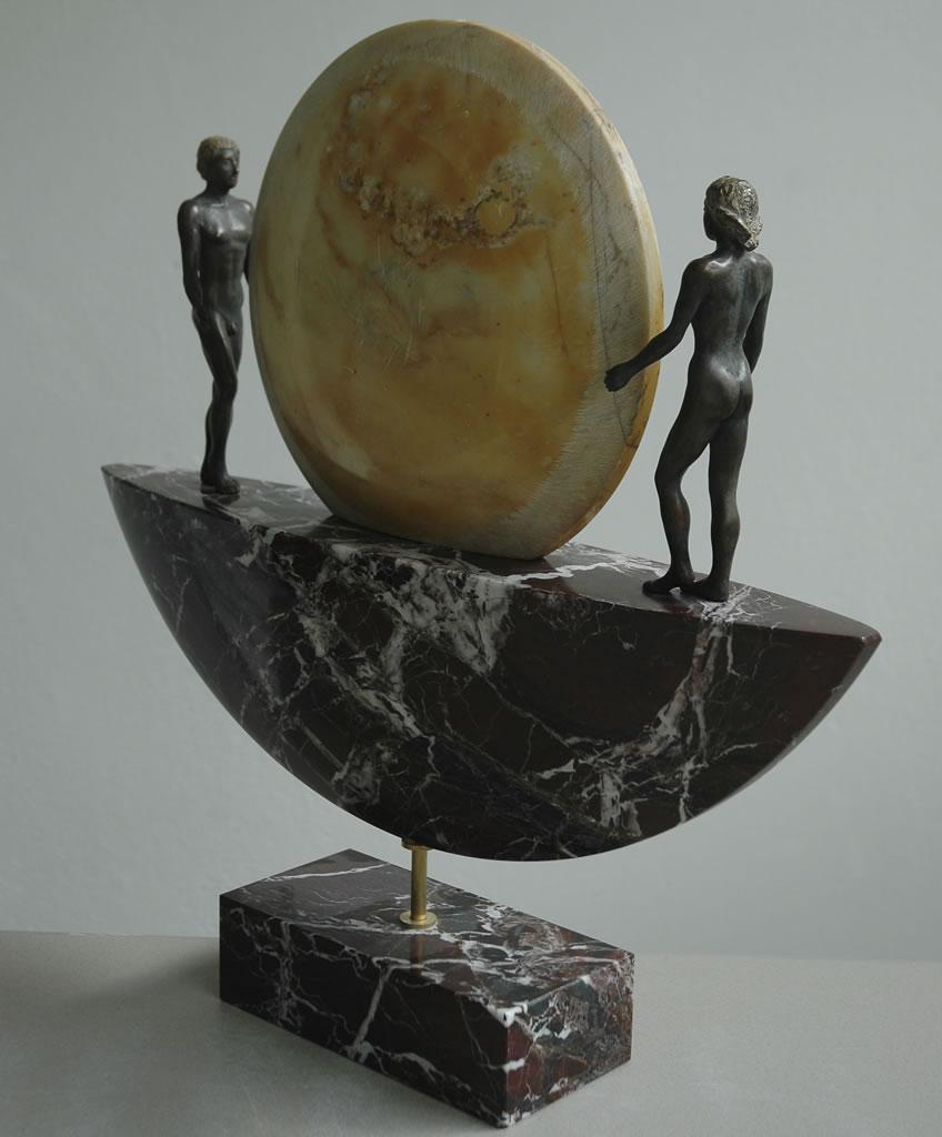 Margot Homan Figurative Sculpture - Balans Balance Bronze Sculpture  Classical Contemporary 