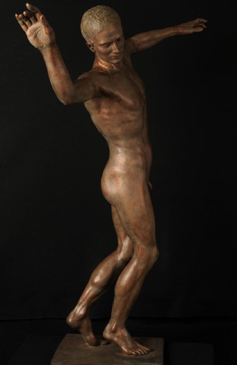 Danse Mystique Dance Mystic Bronze Sculpture Classical Contemporary - Gold Nude Sculpture by Margot Homan