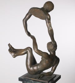 Petite sculpture en bronze classique et mythologie contemporaine « De Gave The Gift »