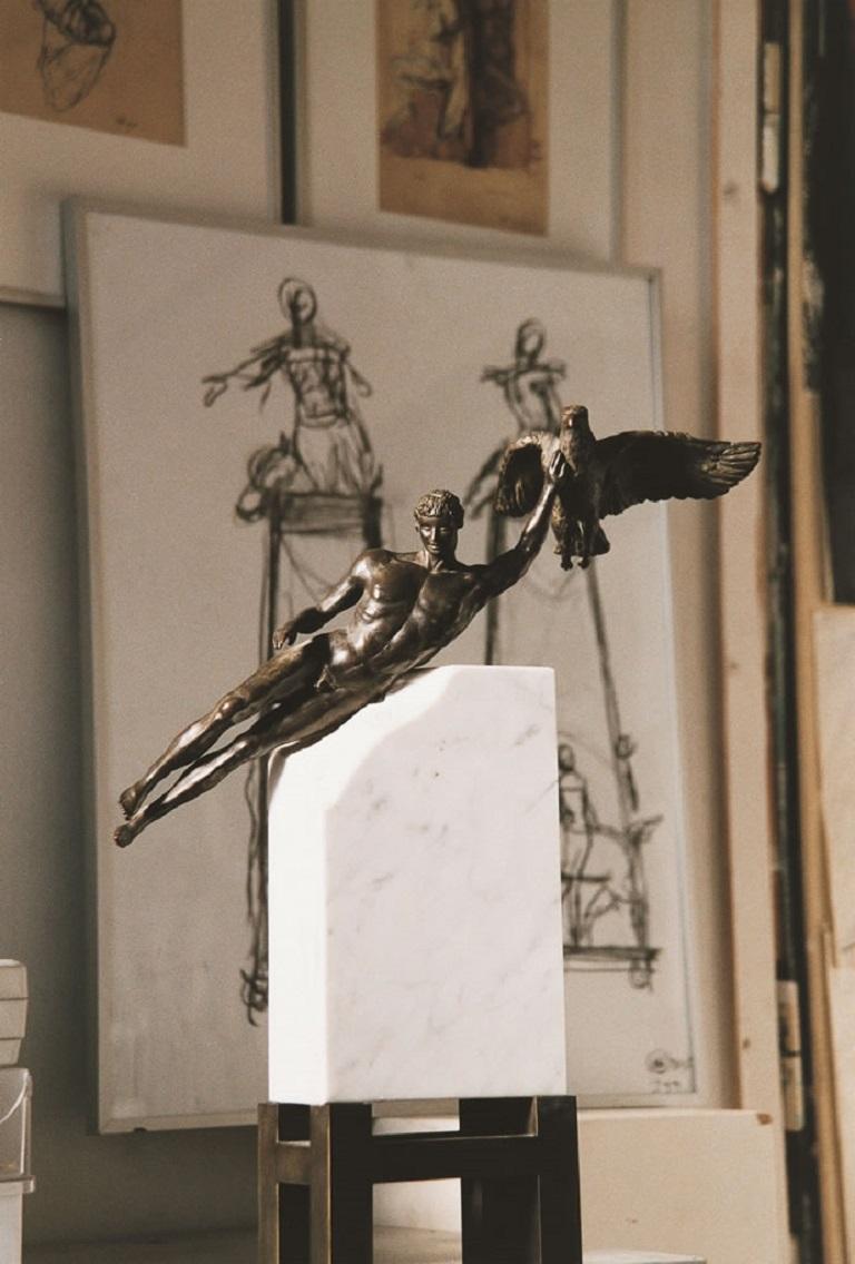Margot Homan Figurative Sculpture - Ganymedes Bronze Sculpture Contemporary Mythology Classic 
