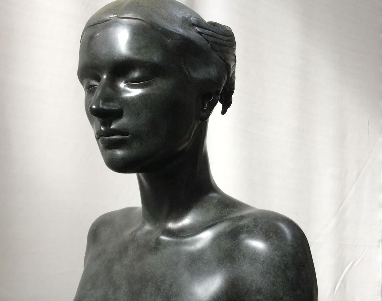 Margot Homan Figurative Sculpture - Gevleugelde Gedachte Winged Thought Bronze Sculpture Contemporary Classic