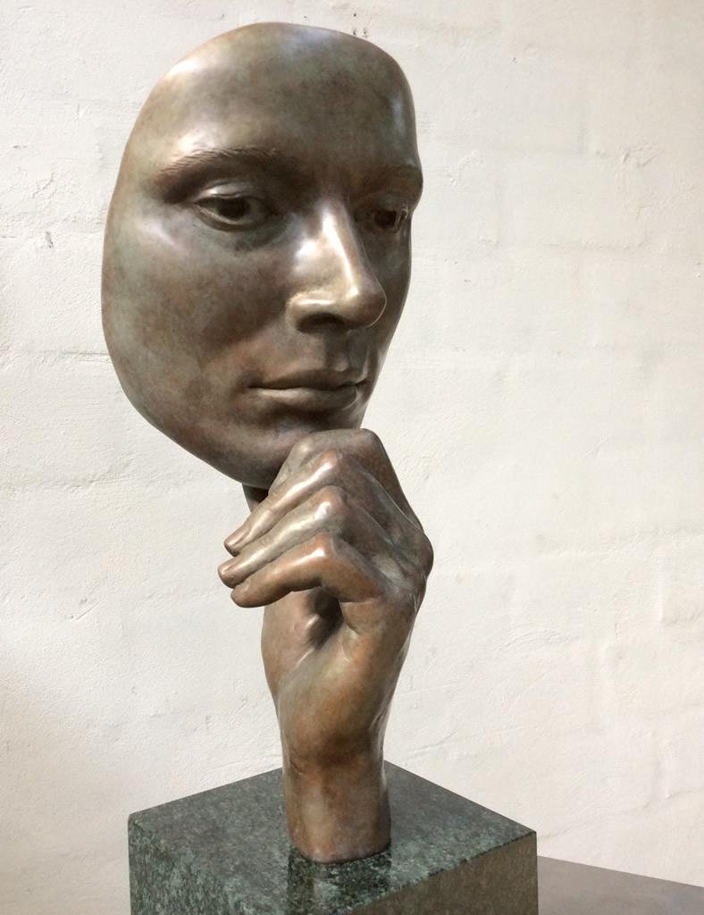 La Notte The Night Bronze Sculpture Mythology Classic Contemporary - Gold Figurative Sculpture by Margot Homan