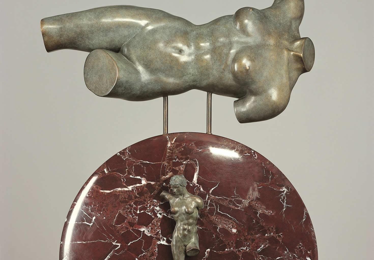 Maät Bronze Sculpture Contemporary Classic Mythology - Gold Nude Sculpture by Margot Homan