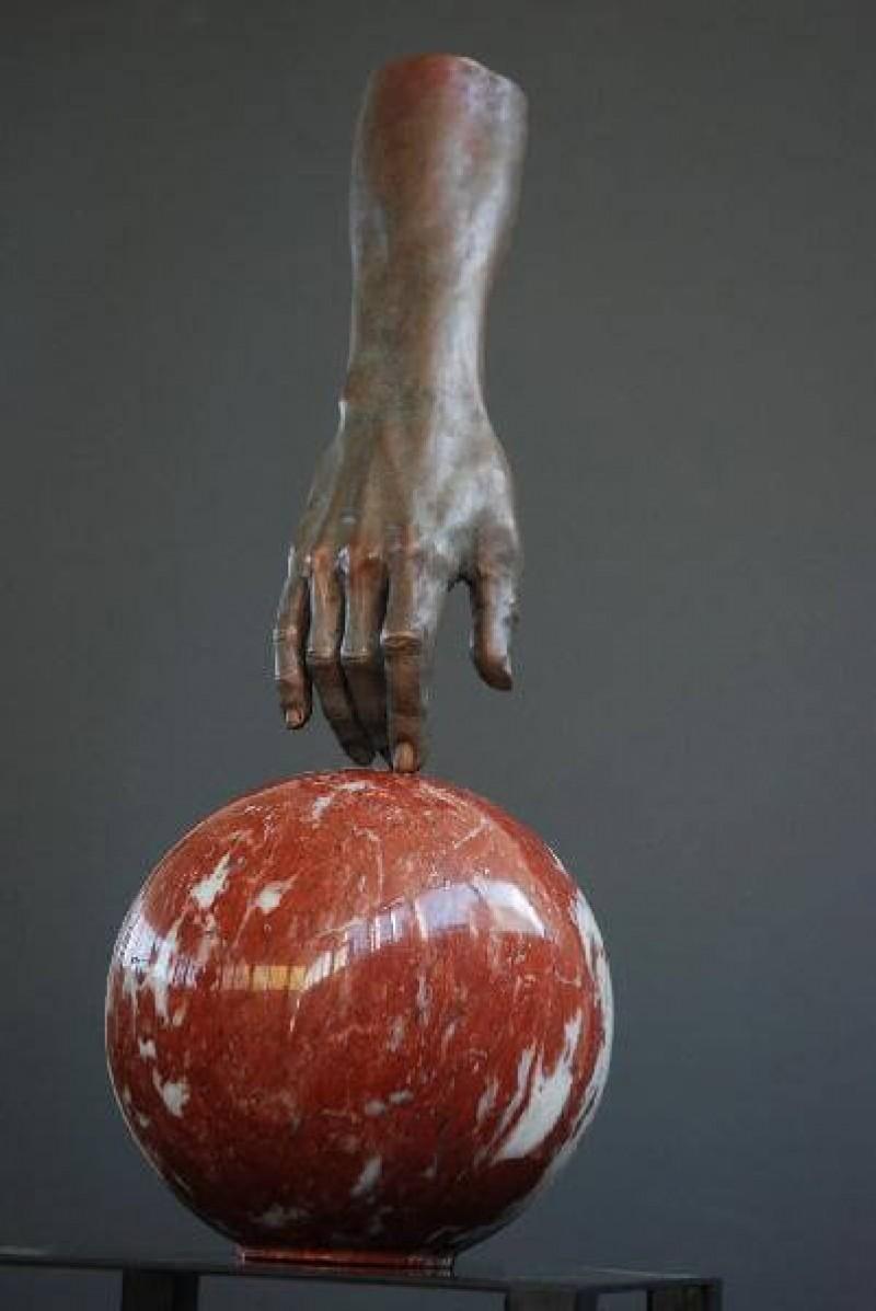 Manual Hand Bronze Sculpture Marble Contemporary In Stock