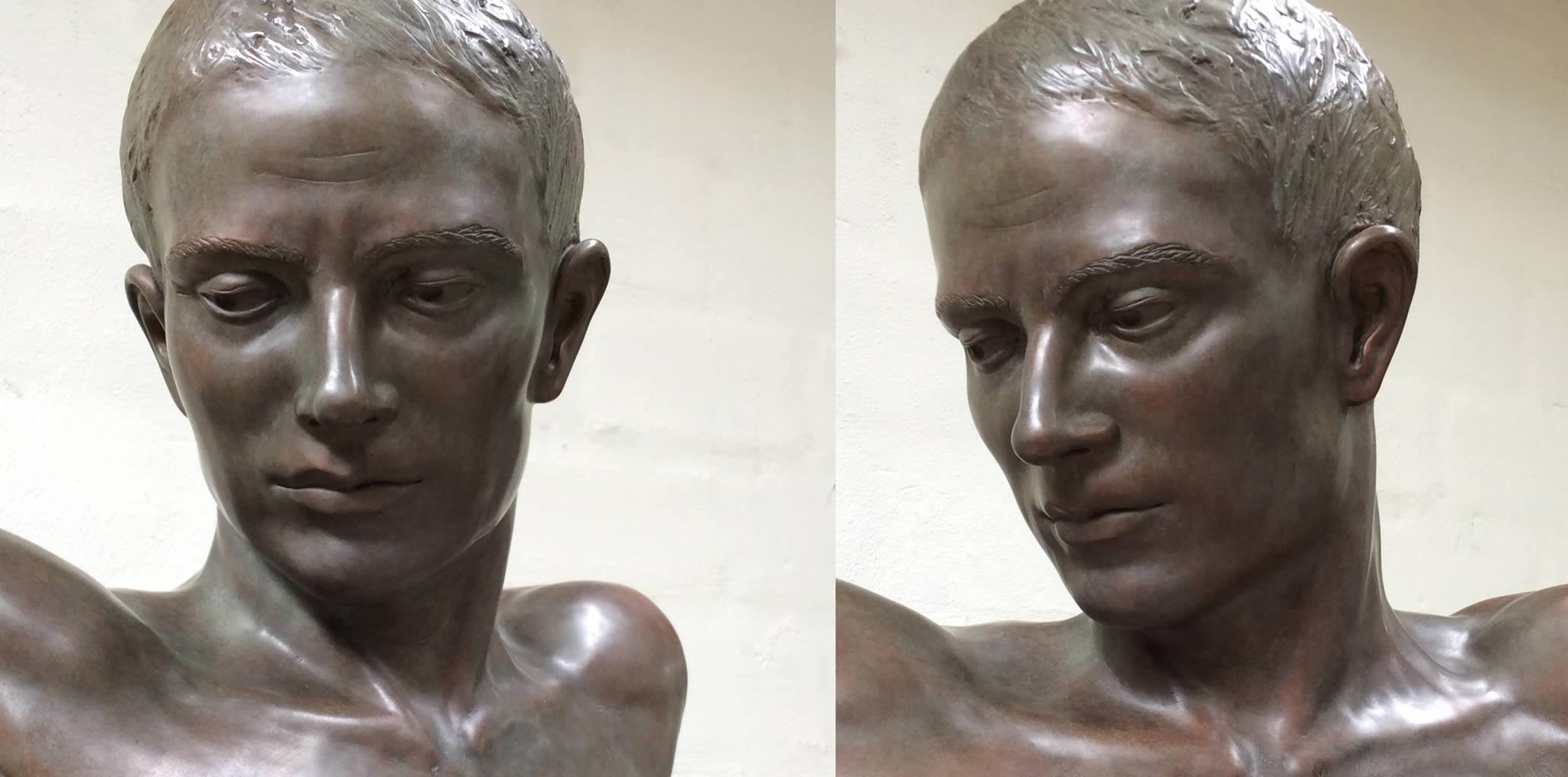 Mystiek Portret Retrato Místico Escultura de Bronce sobre Piedra Clásico Contemporáneo - Sculpture de Margot Homan