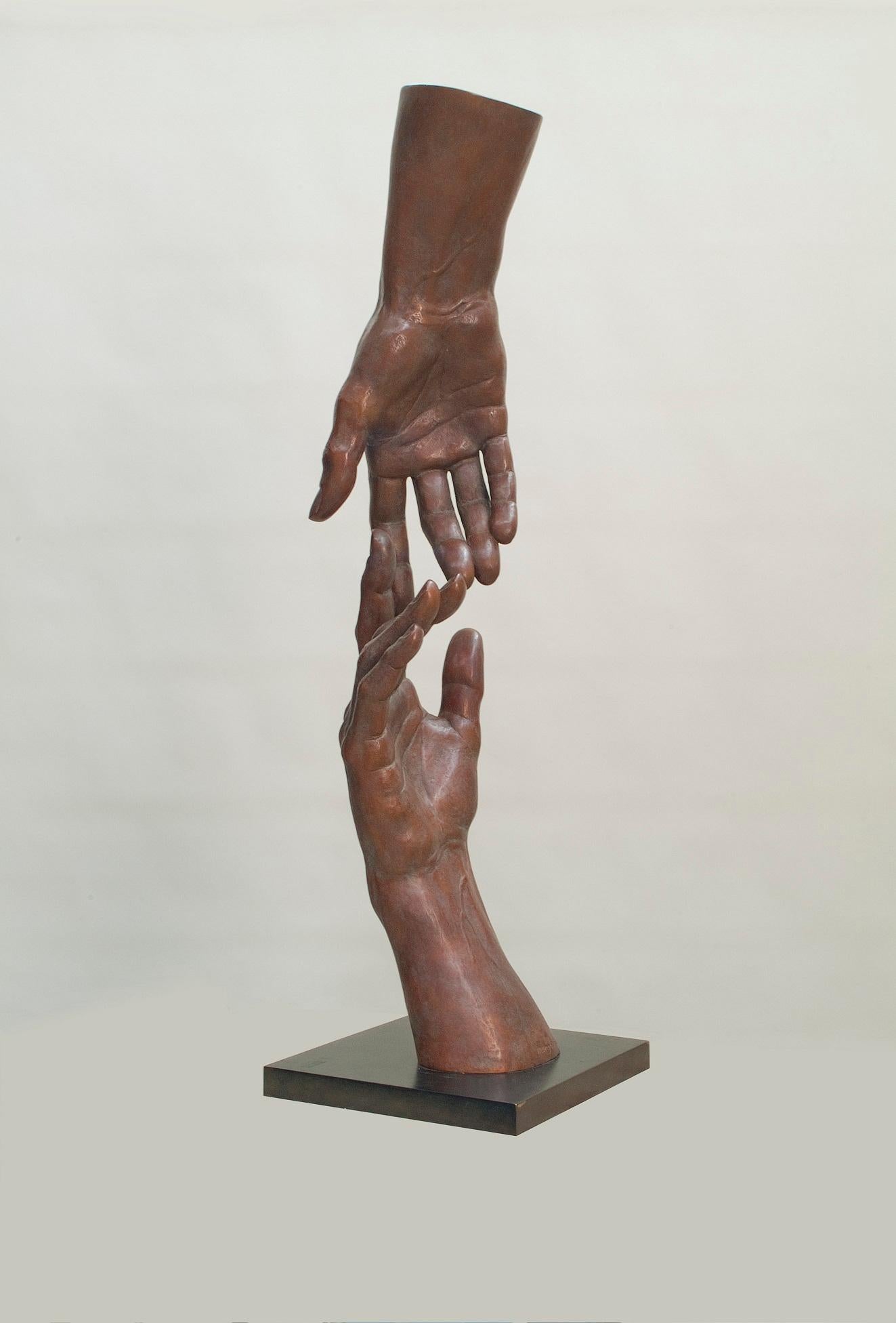 Margot Homan Figurative Sculpture - Origin of the Question II Bronze Sculpture Hands Contemporary Classic Mythology