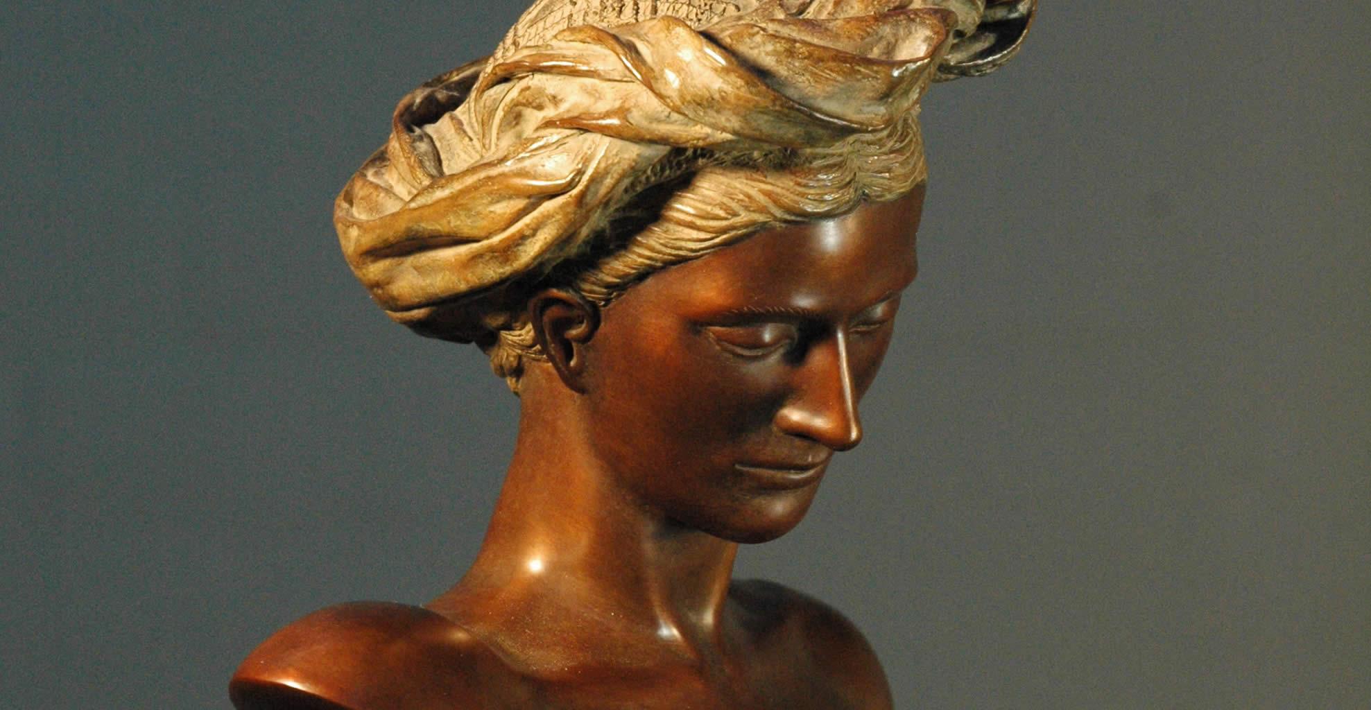 Profetes Enigma Bronze Sculpture Contemporary Classic Mythology - Gold Figurative Sculpture by Margot Homan