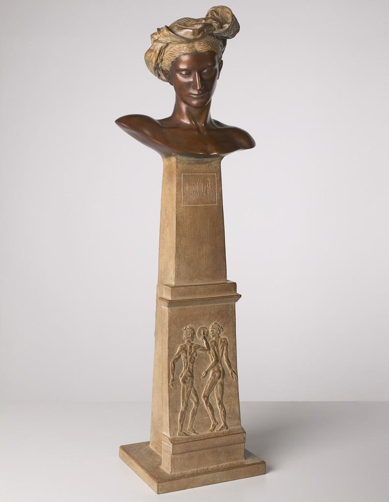 Margot Homan Figurative Sculpture - Profetes Enigma Bronze Sculpture Contemporary Classic Mythology