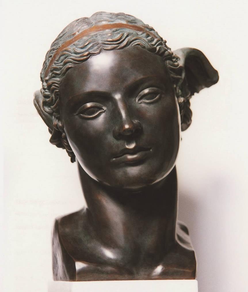 Psyche Bronze-Skulptur Mythologie Klassische Zeitgenössische Psyche (Gold), Figurative Sculpture, von Margot Homan