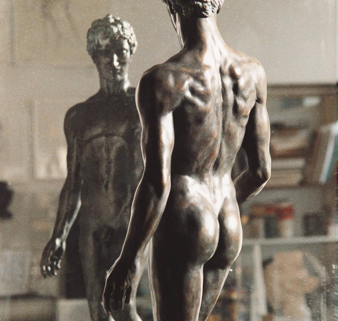 Sacra Conversatione Bronze Sculpture Mythology Classic Contemporary - Gold Figurative Sculpture by Margot Homan
