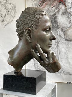 Self Confidence Bronze Sculpture Head Portrait State of Mind Classic In Stock