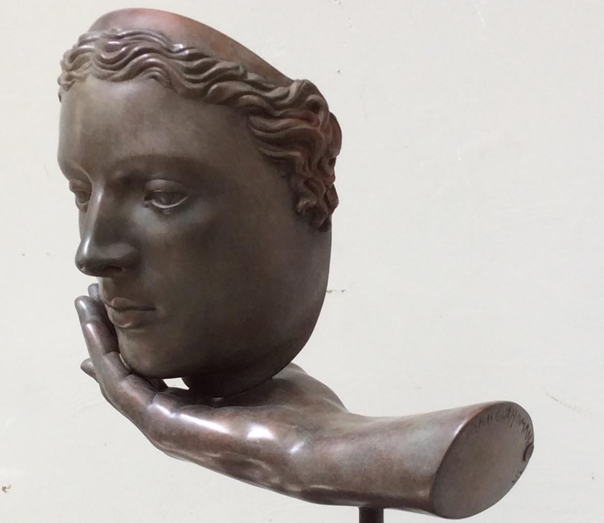 Sluimer Slumber Bronze Sculpture Portrait Contemporary Classic Mythology - Gold Figurative Sculpture by Margot Homan