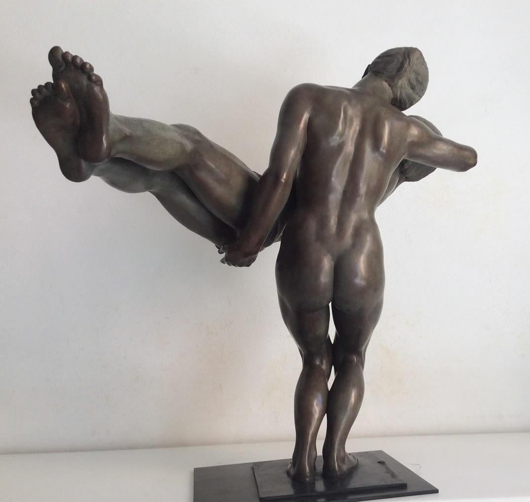 Stages of Self Bronze Sculpture Contemporary Classic  - Gold Figurative Sculpture by Margot Homan