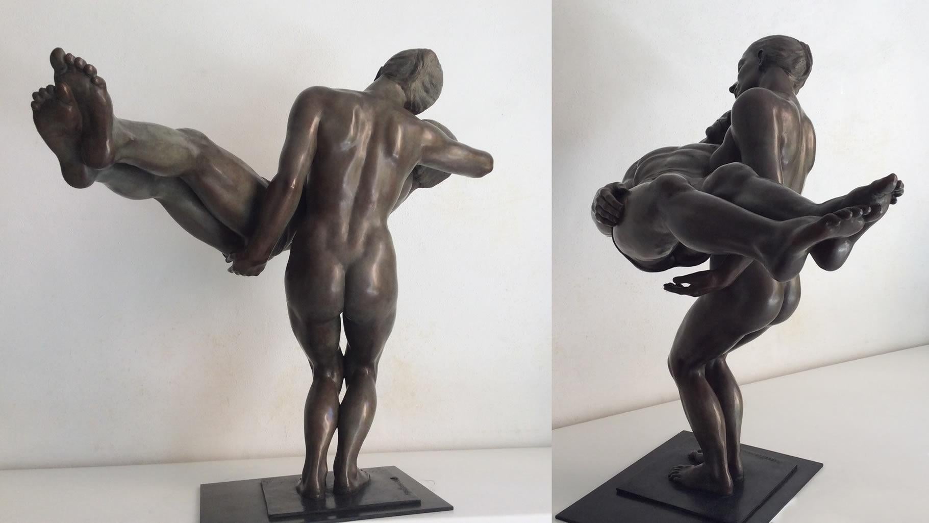 Stages of Self Bronze Sculpture Mythology Classic Contemporary Nude Female  - Gold Figurative Sculpture by Margot Homan
