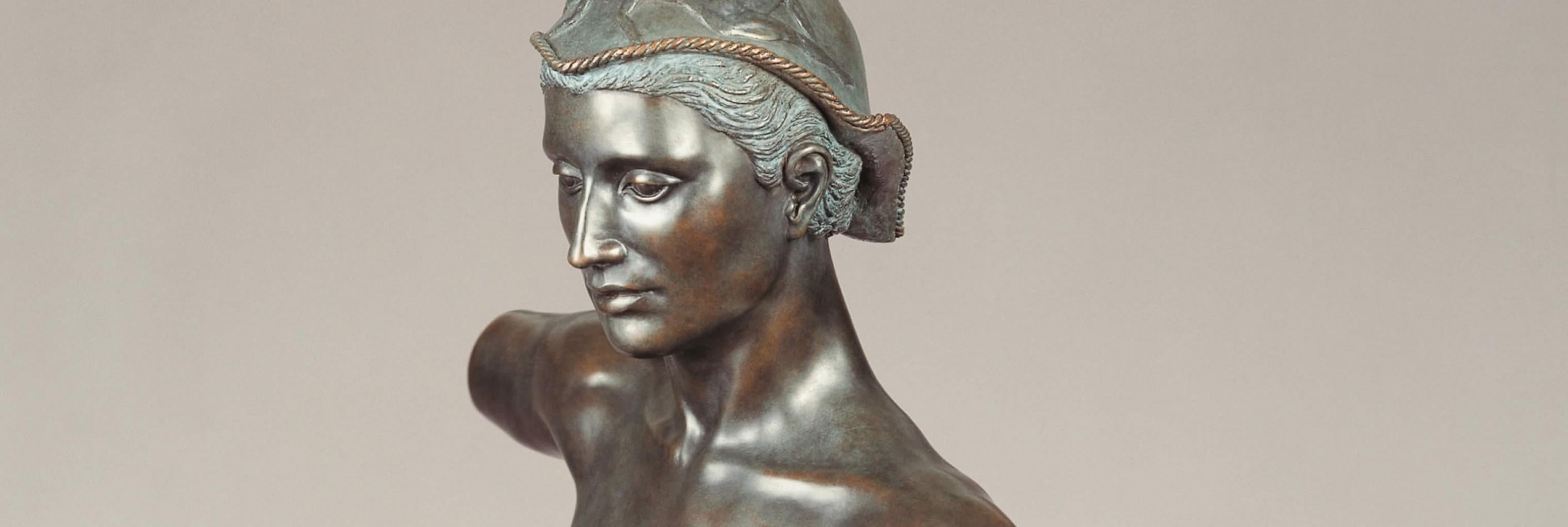 Was Bleibet Aber Stiften die Dichter Bronze Sculpture Classic Contemporary Poem

The sculptures of Margot Homan (1956, Oss, the Netherlands) show a perfect command of the old craft of modelling and sculpting, with which she continually develops an